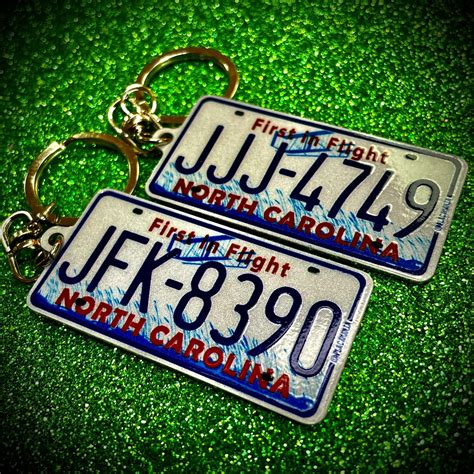 North Carolina License Plate Custom Keychain Placamania