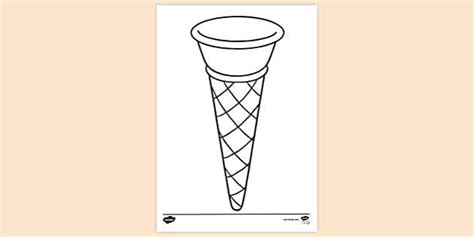 Blank Ice Cream Cone Template Cone Colouring Page Twinkl