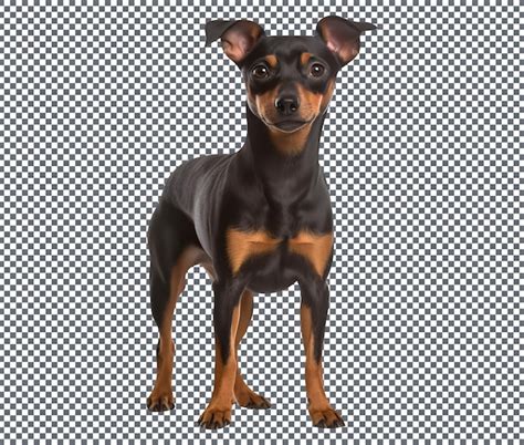 Perro De Raza Pinscher Miniatura Aislado Sobre Un Fondo Transparente