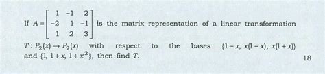 Matrix Representation Linear Transformation