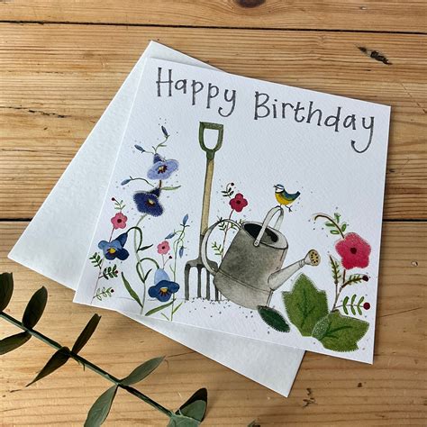 Happy Birthday Gardening Card Etsy