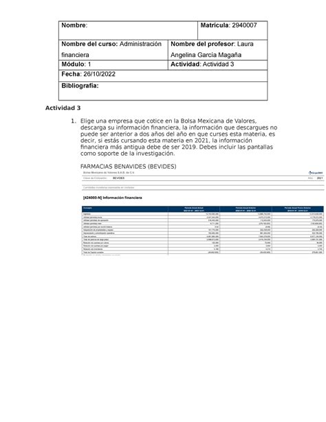 Actividad 3 Administracion Financiera Actividad 3 Elige Una Empresa