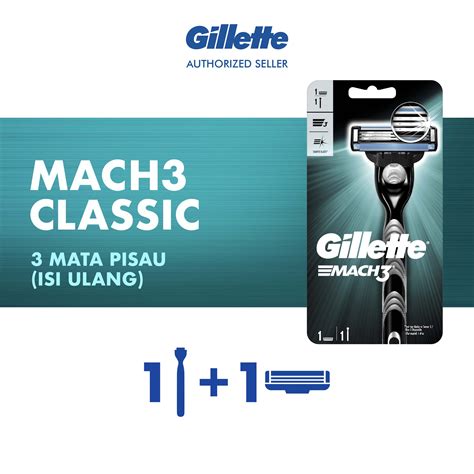 Jual Gillette Mach Classic Alat Cukur Razor Pisau Cukur Isi Ulang Pc