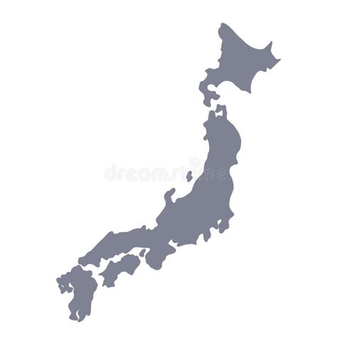 Gray Japan Map Asia atlas stock illustration. Illustration of poster ...