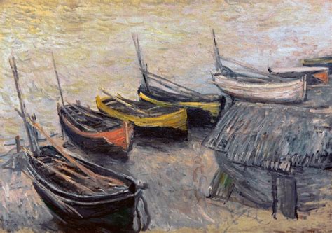 Boote Am Strand Von Claude Monet Hochwertiger Kunstdruck