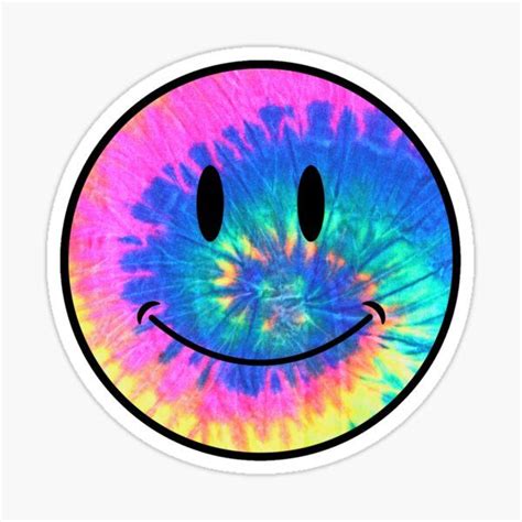 A Tie Dye Smiley Face Sticker