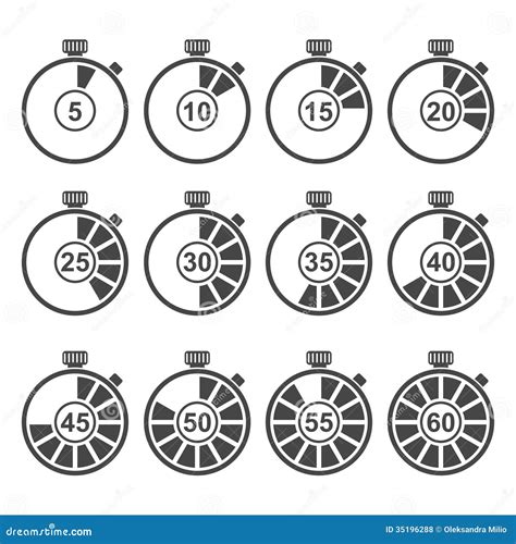 Timer Icon Set Stock Vector Illustration Of Timer Design 35196288