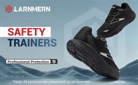 Larnmern Men Safety Shoes Lightweight Safety Trainers Comfortable Steel