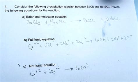 Solved Consider The Following Precipitation Reaction Between Baclz And