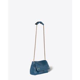 Jérôme Dreyfuss Sac Lulu M Cuir Noircie Night Blue