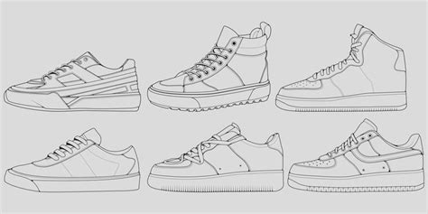 Sneaker Outline Vector Art, Icons, and Graphics for Free Download