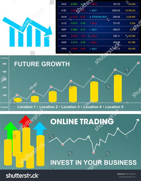 Diagram Chart Stock Market Money Growth Stock Vector (Royalty Free ...