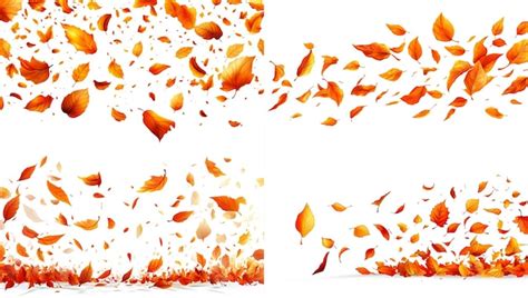 Set Of Autumn Maple Leaves Falling Down On A White Background 1 Copy