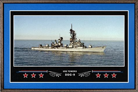 USS Towers DDG-9 Box Framed Canvas Art – Navy Emporium