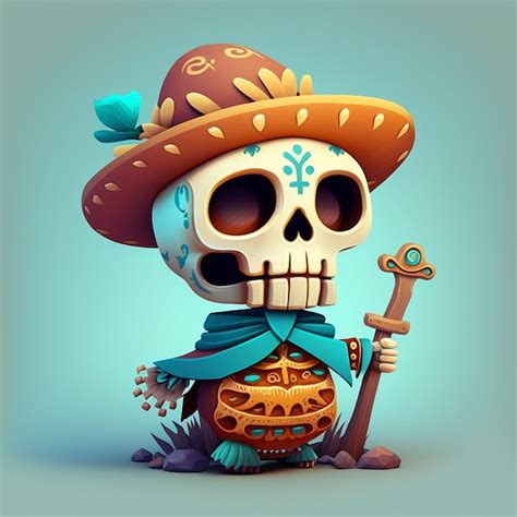 Premium Ai Image A Cartoon Character With A Sombrero And A Sword