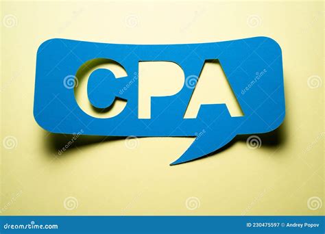 Cpa Certified Public Certified Accountant Speech Bubble Stock Image