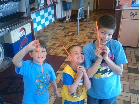 Cousins With Magic Wand Straws At Kfc Tom Caswell Flickr