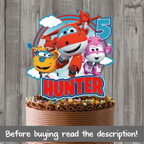 Super Wings Cake Topper Super Wings Invitation Super Wings Birthday Party Cake Toppers Topper