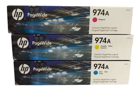 Pack Kit 3 Cartucho Hp 974a Colores