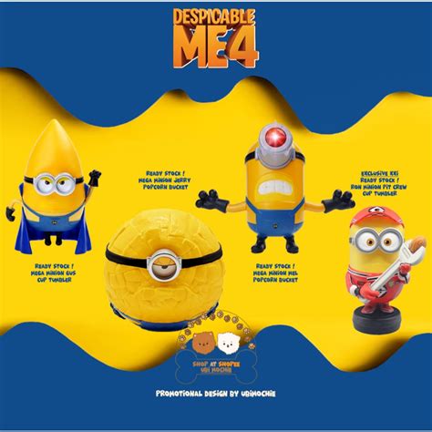 Despicable Me Popcorn Bucket Cup Tumbler Xxi Mega Minion Mel Jerry