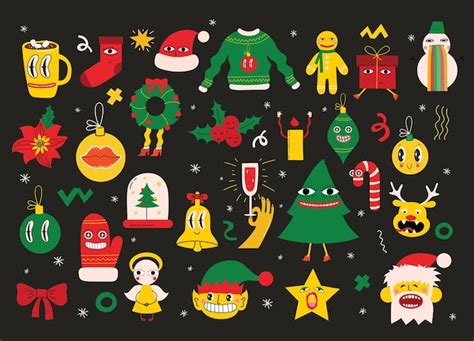 Premium Vector Merry Christmas And Happy New Year Vector Trendy