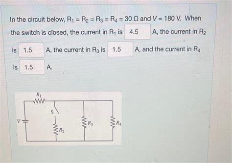 Solved In the circuit below R1 R2 R3 R4 30Ω and V 180 V Chegg