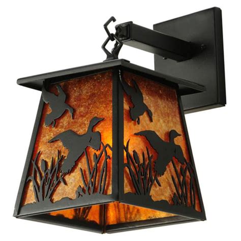 Meyda 142024 7 In Ducks In Flight Hanging Wall Sconce Black And Amber