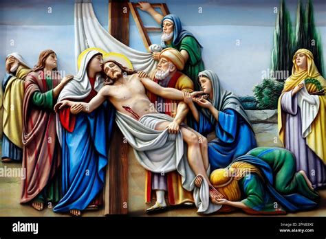 Fatima Church Passion Of Christ Way Of The Cross 13th Station The Body Of Jesus Is Taken