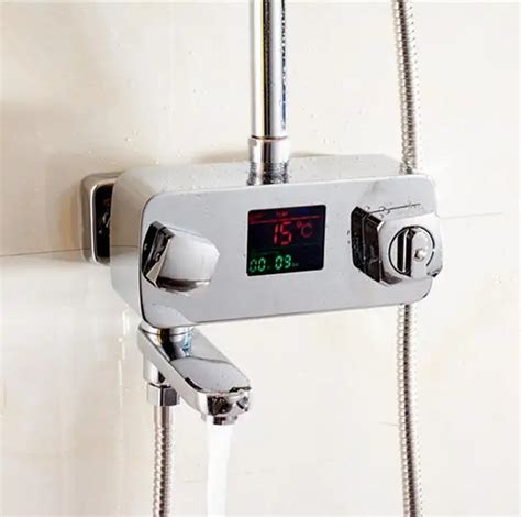 Thermostatic shower mixer wall mounted bath shower thermostatic mixer ...