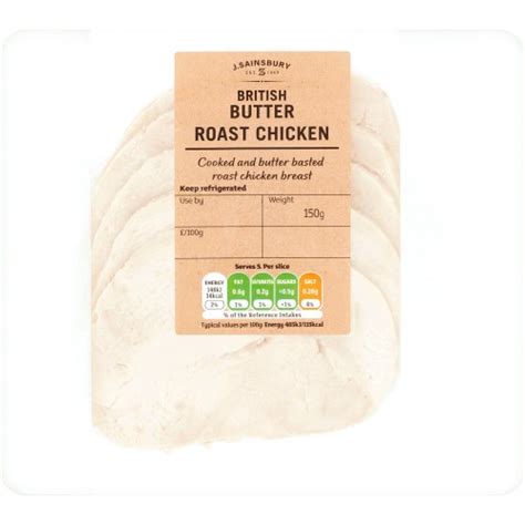 Deli Express Butter Roast Cooked British Chicken Slices 5 X 150g