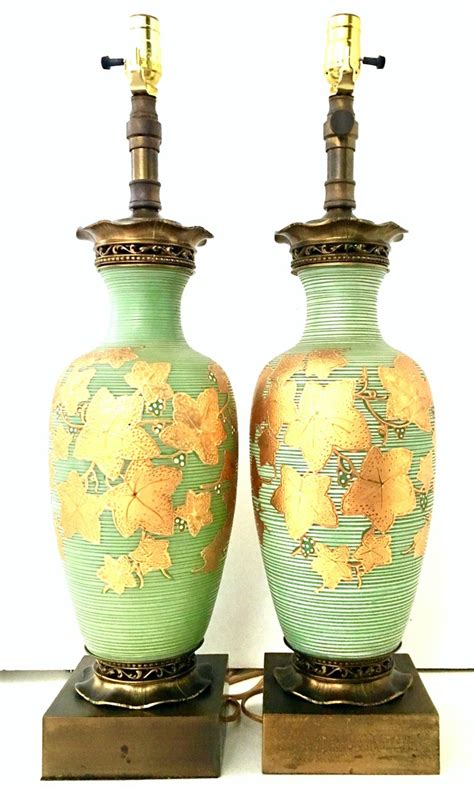 Antique Pair Of Italian Venetian Style Art Glass And 22 K Gold Table Lamps For Sale At 1stdibs