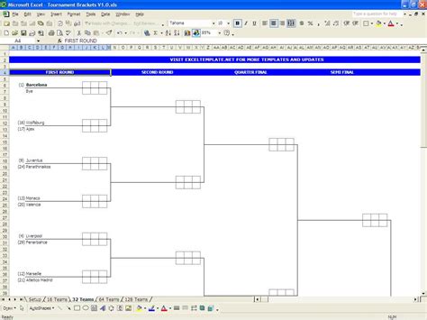 Printable Tournament Bracket Template The Spreadsheet Page