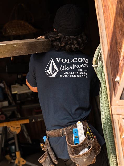 Volcom Workwear Short Sleeve Tee Navy Volcom Us