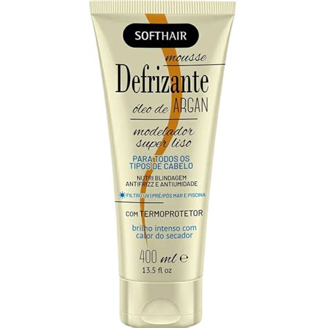 Soft Hair Defrizante Óleo de Argan Mousse Nutri Blindagem 400ml