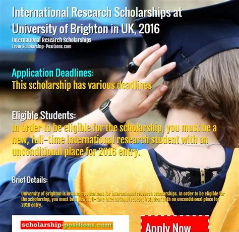 International Research Scholarships in UK, 2019