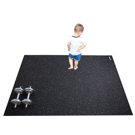 Large Exercise Rubber Mat & Equipment Mat 6’X4’Black – RevTime