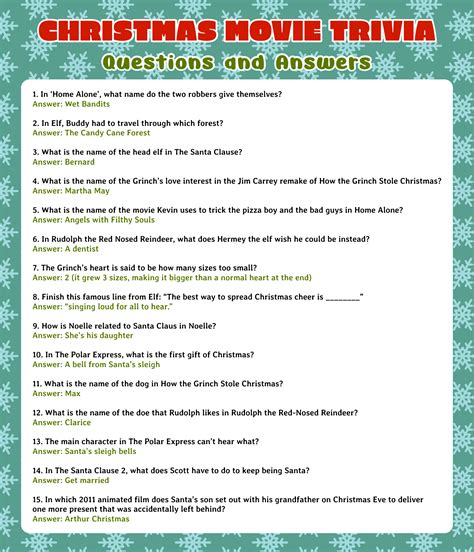 Christmas Trivia With Answers 15 Free PDF Printables Printablee In