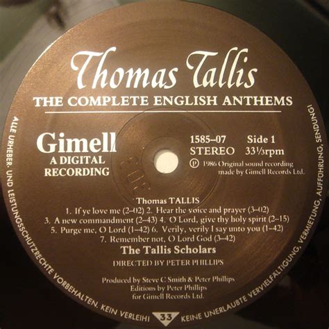 Thomas Tallis The Tallis Scholars Directed By Peter Phillips 2