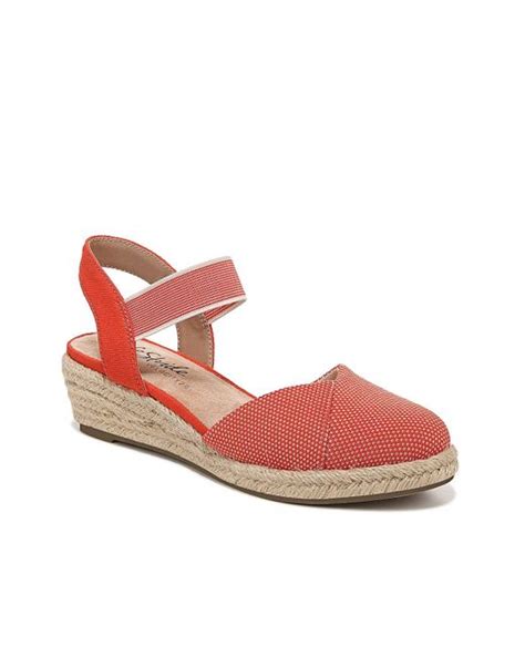 Lifestride Kimmie Espadrille Wedge Sandal In Red Lyst