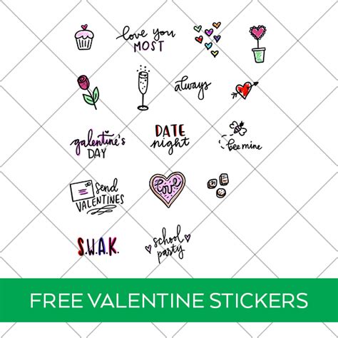 Free Printable Valentine Stickers - Pineapple Paper Co.