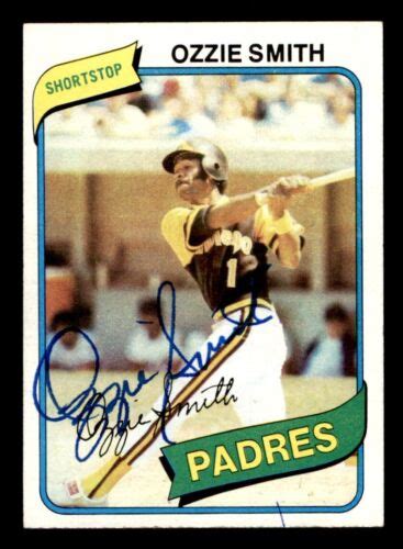 1980 Topps Baseball 393 Ozzie Smith Signed Autograph No Coa Ebay