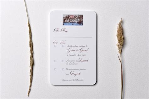 Coupon Réponse Gallery 85 x 135 mm Mariage au Château Fairepartwoods