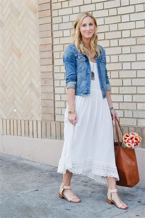 Stepping Into Spring Denim Jacket With Dress How To Wear Denim