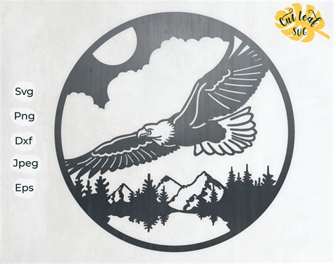 Eagle Svg Mountain Svg Dxf Files For Plasma Cnc Files For Etsy