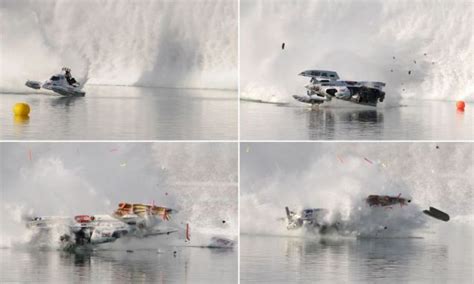 Spectacular moment speed boat crashes at 263mph...and miraculously the driver survived | Daily ...