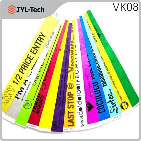 RFID Paper Wristband For Event One Time Use Event Wristband Tyvek