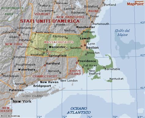 Carta Geografica E Geografia Del Massachusetts