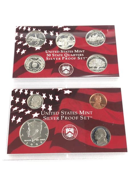 Lot 1999 U S 50 States Quarters Mint Silver Proof Set