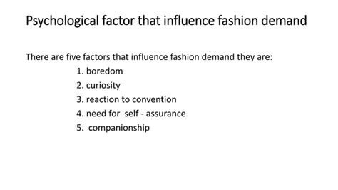 Factors Influencing Fashion Pptx