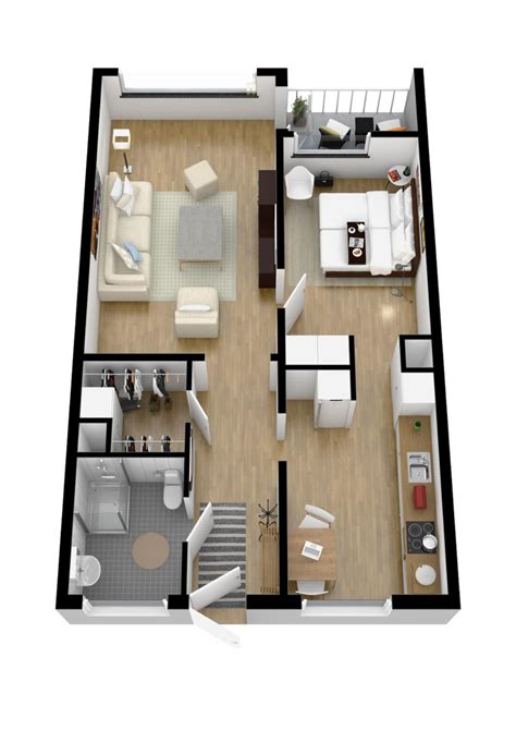 40 More 1 Bedroom Home Floor Plans